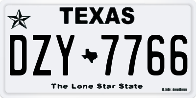 TX license plate DZY7766