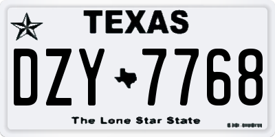 TX license plate DZY7768