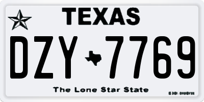 TX license plate DZY7769