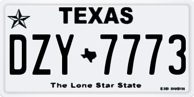 TX license plate DZY7773