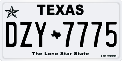 TX license plate DZY7775