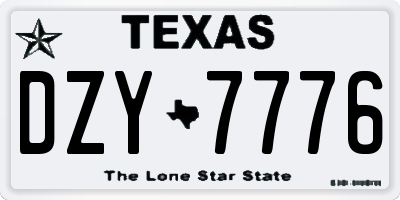 TX license plate DZY7776