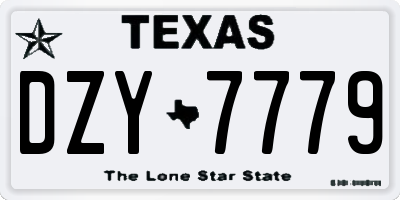 TX license plate DZY7779