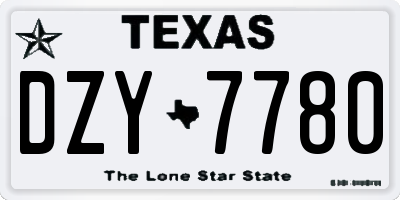 TX license plate DZY7780