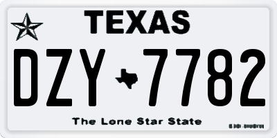 TX license plate DZY7782