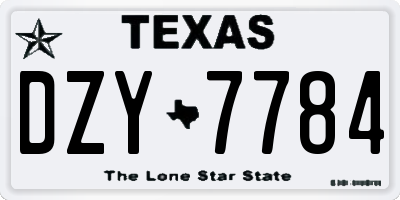 TX license plate DZY7784