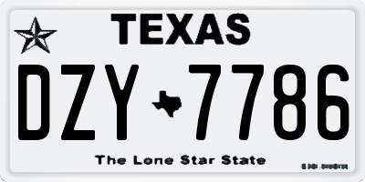 TX license plate DZY7786