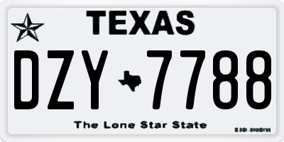 TX license plate DZY7788