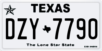 TX license plate DZY7790