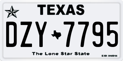 TX license plate DZY7795