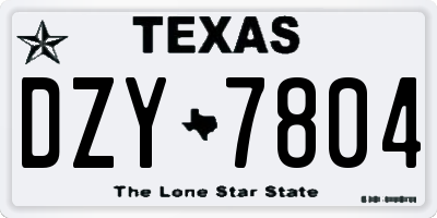 TX license plate DZY7804