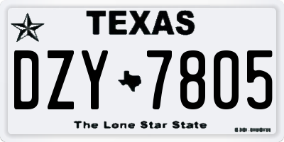 TX license plate DZY7805