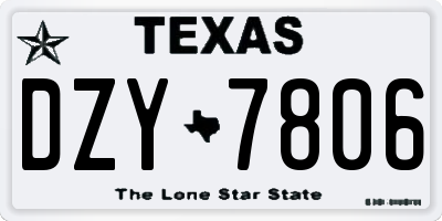 TX license plate DZY7806