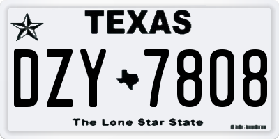 TX license plate DZY7808