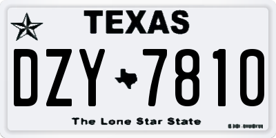 TX license plate DZY7810