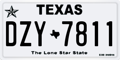 TX license plate DZY7811