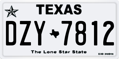 TX license plate DZY7812