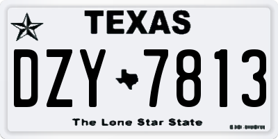 TX license plate DZY7813