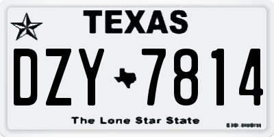 TX license plate DZY7814