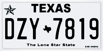 TX license plate DZY7819