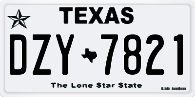 TX license plate DZY7821