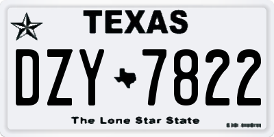 TX license plate DZY7822