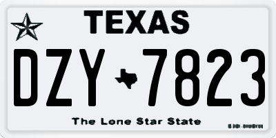 TX license plate DZY7823