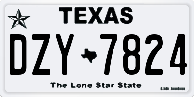 TX license plate DZY7824