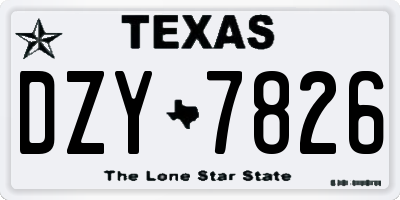 TX license plate DZY7826