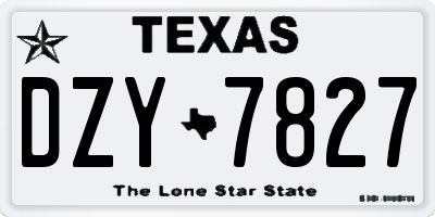 TX license plate DZY7827