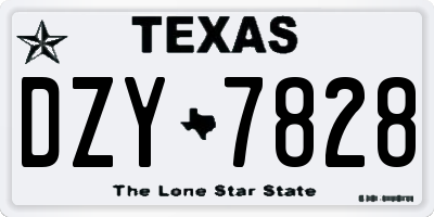 TX license plate DZY7828