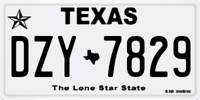 TX license plate DZY7829