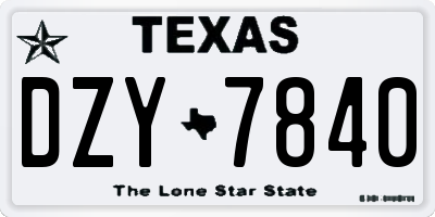 TX license plate DZY7840