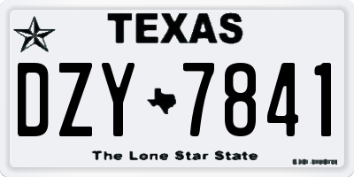 TX license plate DZY7841