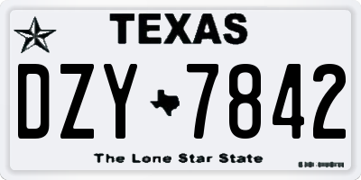 TX license plate DZY7842