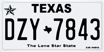 TX license plate DZY7843