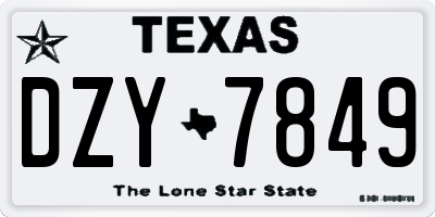 TX license plate DZY7849