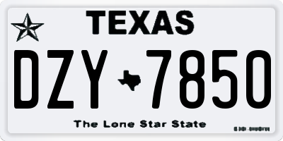 TX license plate DZY7850