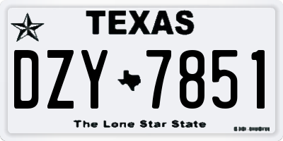 TX license plate DZY7851