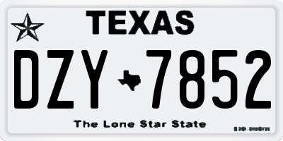 TX license plate DZY7852