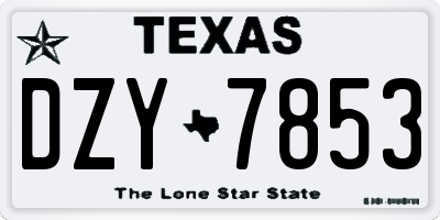 TX license plate DZY7853