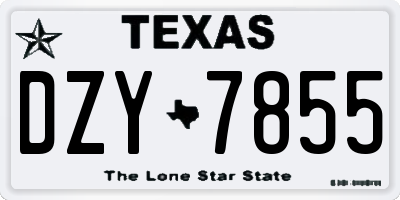 TX license plate DZY7855