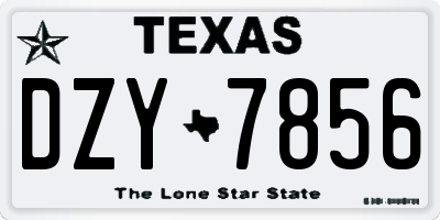 TX license plate DZY7856