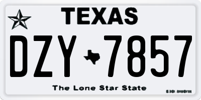 TX license plate DZY7857