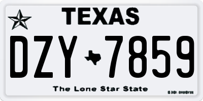 TX license plate DZY7859