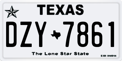 TX license plate DZY7861