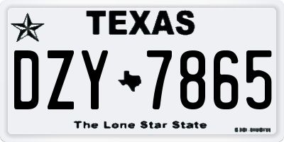 TX license plate DZY7865