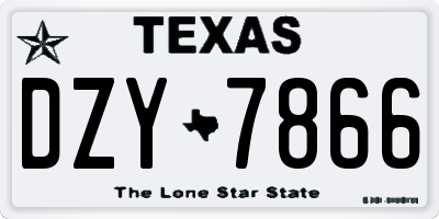 TX license plate DZY7866