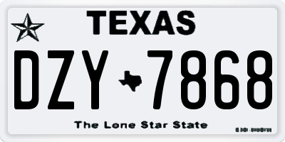 TX license plate DZY7868