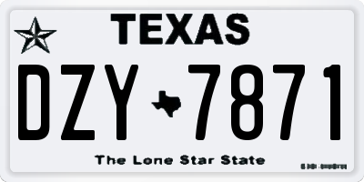 TX license plate DZY7871